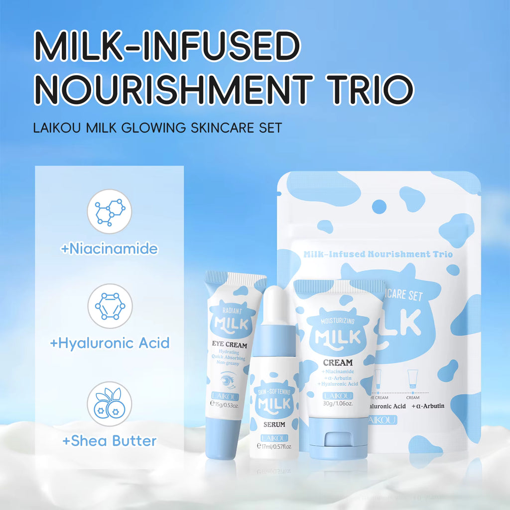 LAIKOU – Set Facial Hidratante y Nutritivo de Leche